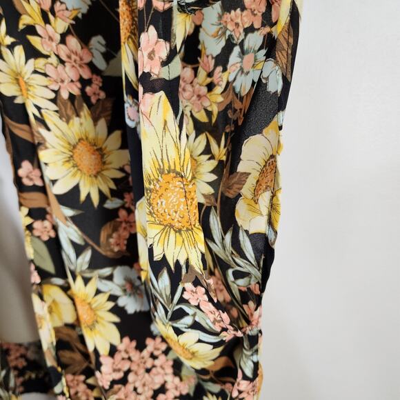 Maurices Cardigan Kimono Women One Size Sunflower Floral Chiffon Open Front Drap - Picture 8 of 12